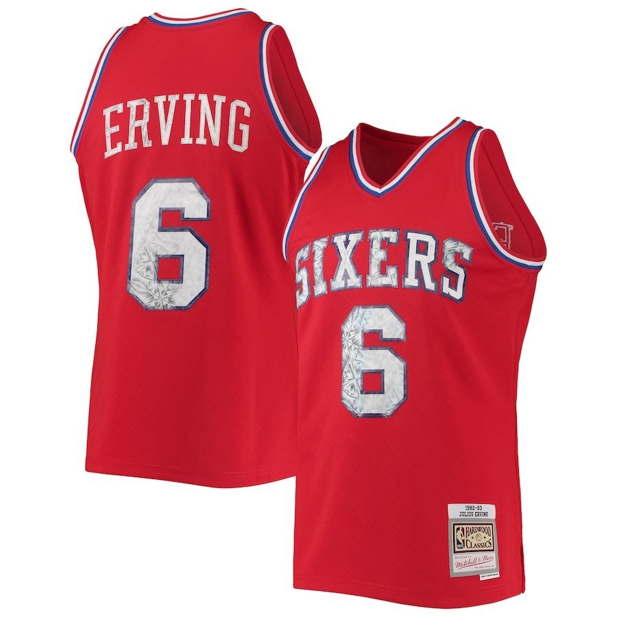 Philadelphia 76ers #6 Julius Erving Mitchell & Ness 1982-83 Hardwood Classics 75th Anniversary Diamond Swingman Jersey
