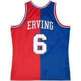 Philadelphia 76ers #6 Julius Erving m&n jersey splite Style 1