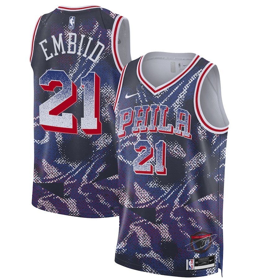 Philadelphia 76ers #76 Joel Embiid Unisex 2025 Select Series Swingman Player Jersey - Navy