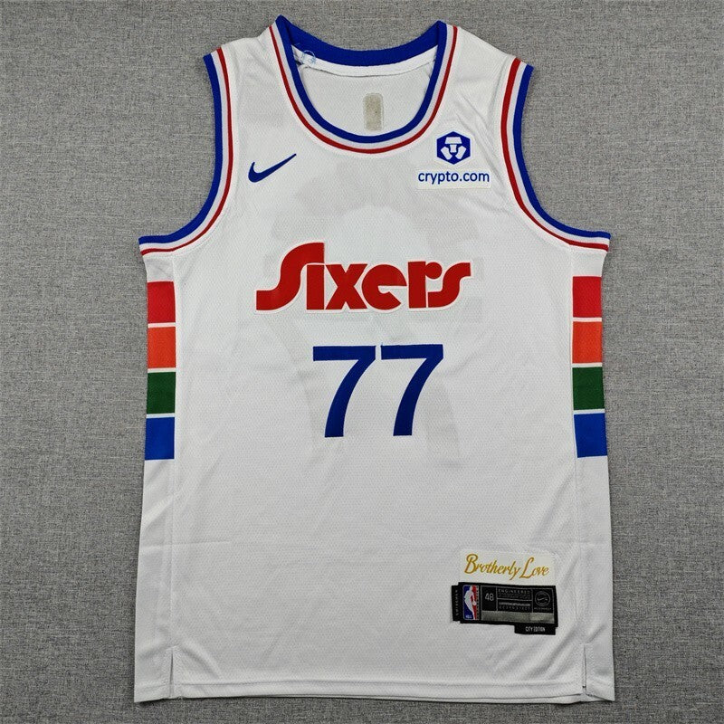Philadelphia 76ers #77 V. J. Edgecombe 25 76 77 White City Edition Style 2