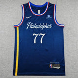 Philadelphia 76ers #77 V. J. Edgecombe 26 76 77 Navy City Edition Style 6