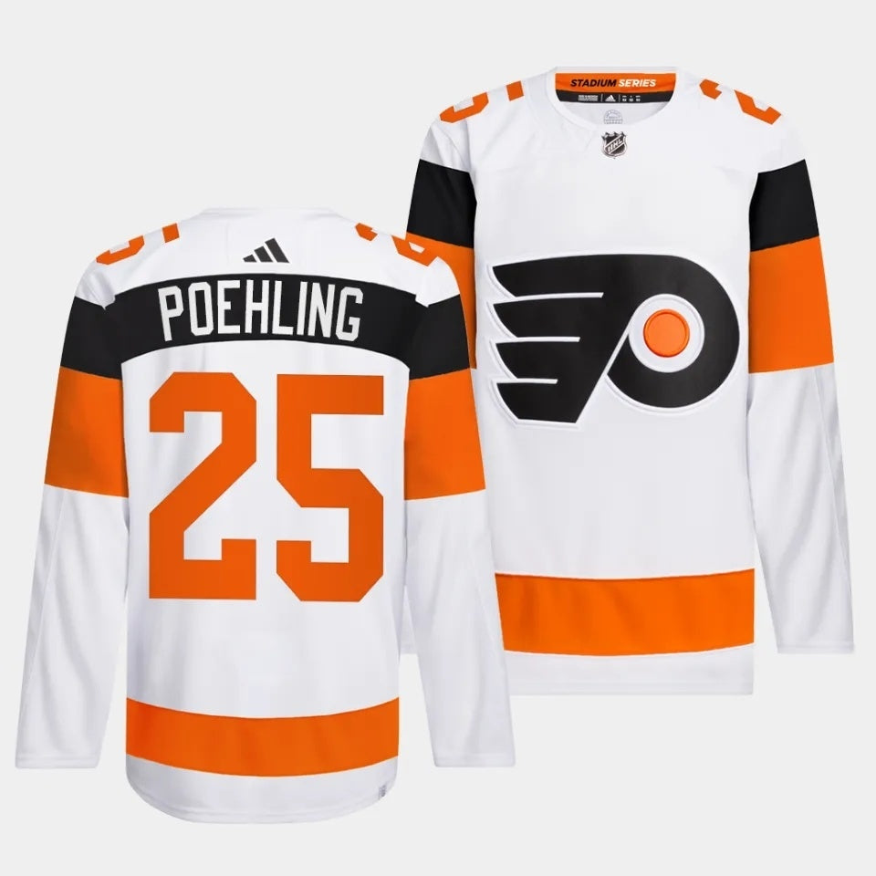 Philadelphia Flyers #25 Ryan Poehling 2024 NHL Stadium Series White Jersey