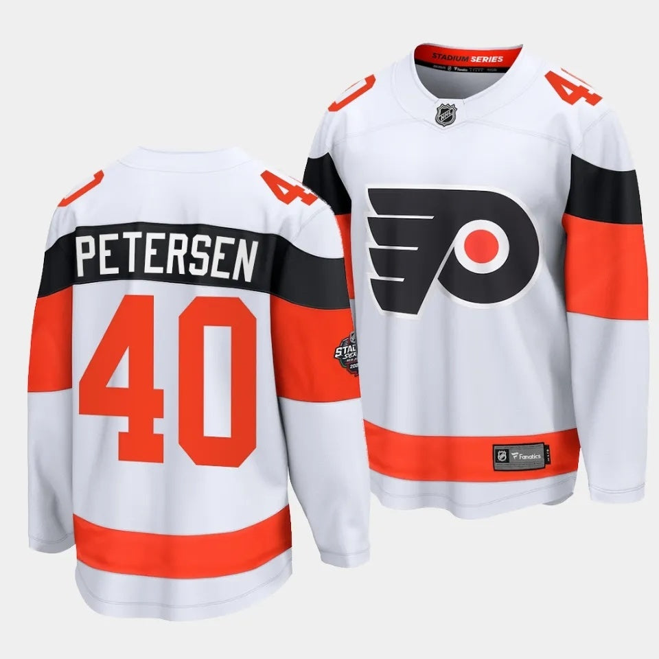 Philadelphia Flyers #40 Cal Petersen 2024 NHL Stadium Series Jersey – White