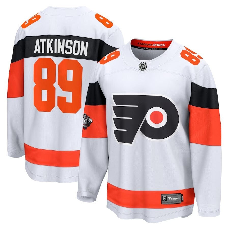 Philadelphia Flyers #89 Cam Atkinson Branded 2024 NHL Stadium Series Breakaway Player Jersey – White Style 1