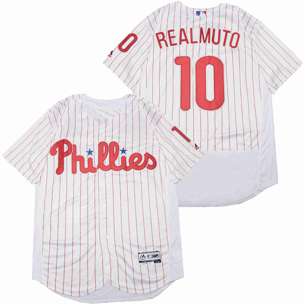 Philadelphia Phillies #10 J.T. Realmuto Phillies 10 White Red Elite