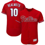 Philadelphia Phillies #10 JT Realmuto Majestic Alternate Flex Base Authentic Collection Player Jersey - Scarlet