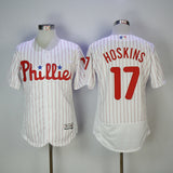 Philadelphia Phillies #17 Rhys Hoskins Phillies 17 White Red Elite