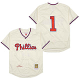 Philadelphia Phillies #1 Richie Ashburn Phillies 1 Off-White 1948 Retro