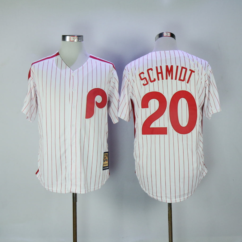 Philadelphia Phillies #20 Mike Schmidt Phillies 20 White Red Retro Fan Edition