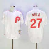 Philadelphia Phillies #27 Aaron Nola Phillies 27 White Red Retro Fan Edition Style 1