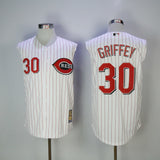 Philadelphia Phillies #30 Ken Griffey Jr. Reds 30 White Red Retro
