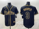 Philadelphia Phillies #3 Bryce Harper Phillies Retro Gold Text Style 2