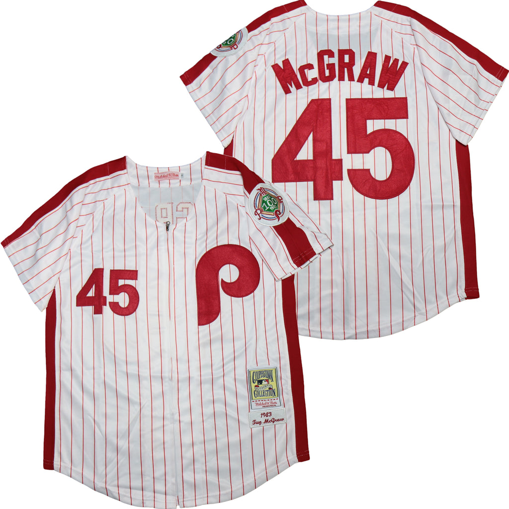 Philadelphia Phillies #45 Mcgraw Phillies 45 White Red 1983 Retro Style 1