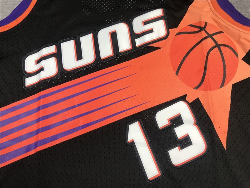 Phoenix Suns #13 Steve Nash Suns 13 Black Gold Logo Style 3