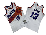 Phoenix Suns #13 Steve Nash Suns 13 # White 96-97 Season Mitchell Retro Jersey Style 1