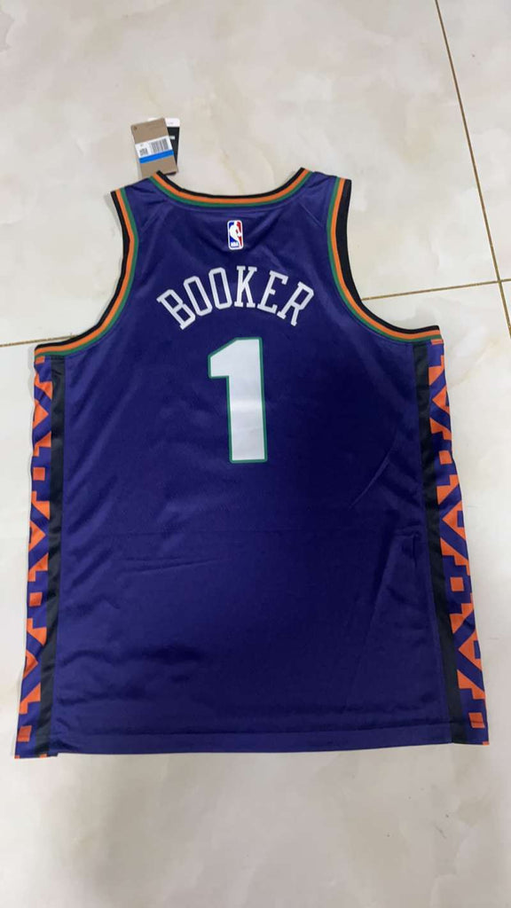 Phoenix Suns #1 Devin Booker 25 Suns City Purple Style 1