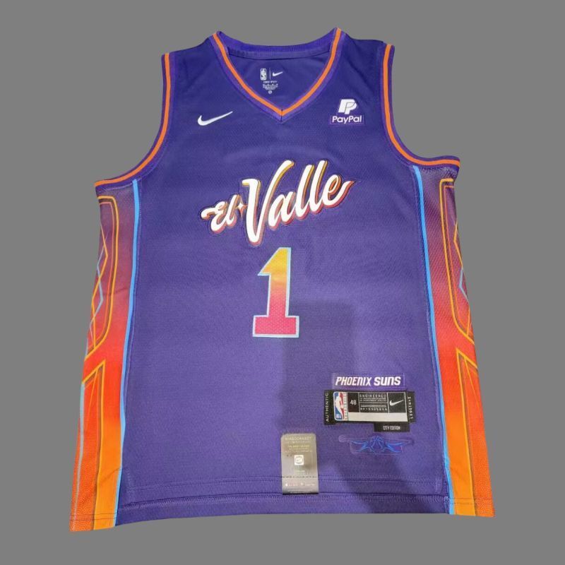 Phoenix Suns #1 Devin Booker Suns 1 # Purple 24 New Season City Edition Jersey Style 2