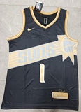 Phoenix Suns #1 booker 2425 jersey blackgold Style 2