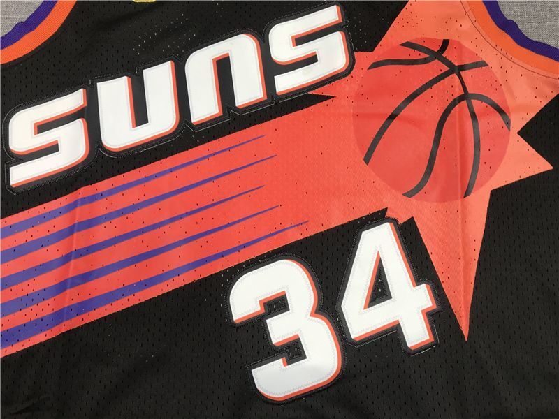Phoenix Suns #34 Charles Barkley Suns 34 Black Gold Logo Style 3