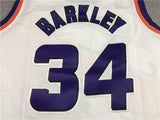 Phoenix Suns #34 Charles Barkley Suns 34 White Gold Logo Style 1