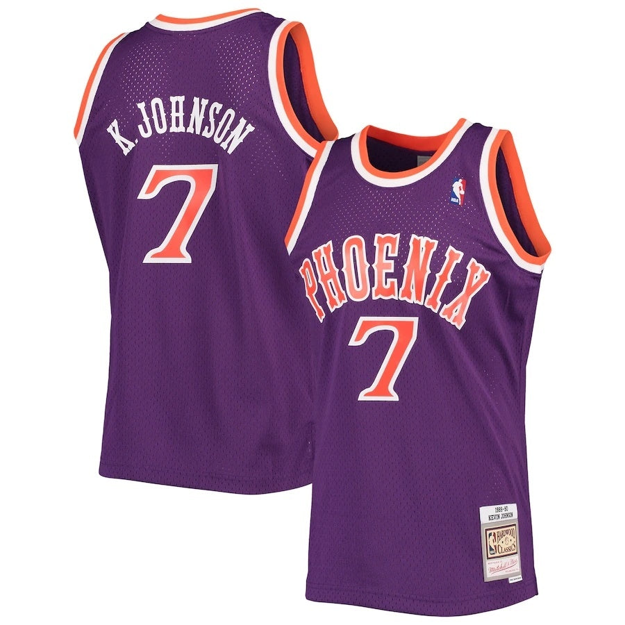 Phoenix Suns #7 Kevin Johnson Mitchell & Ness Throwback Dark Swingman Jersey - Purple