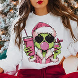 Pink Girl Christmas Santa Claus Unisex Cotton Sweatshirt for men and women