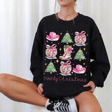 Pink Howdy Christmas Western Cowgirl Sweater, Festive Coquette Style with Disco Ball & Bow Shirt, Retro Christmas Decor and Apparel, Christmas Gift