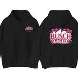 Pinky Leopard Feature Hoodie , Sweatshirt & T-shirt , Busch Light Leopard Logo Hoodie
