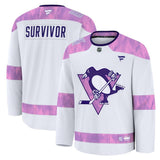 Pittsburgh Penguins Fanatics Hockey Fights Cancer Practice Jersey - White