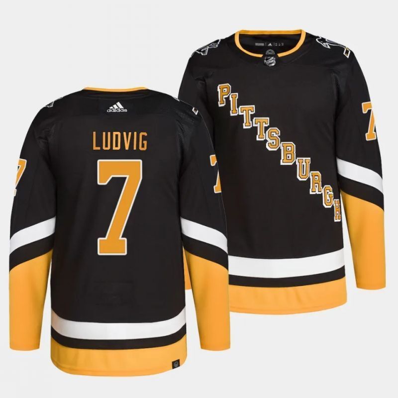 Pittsburgh Penguins #7 john ludvig home black jersey