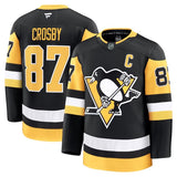 Pittsburgh Penguins #87 Sidney Crosby Home Premium Jersey - Black