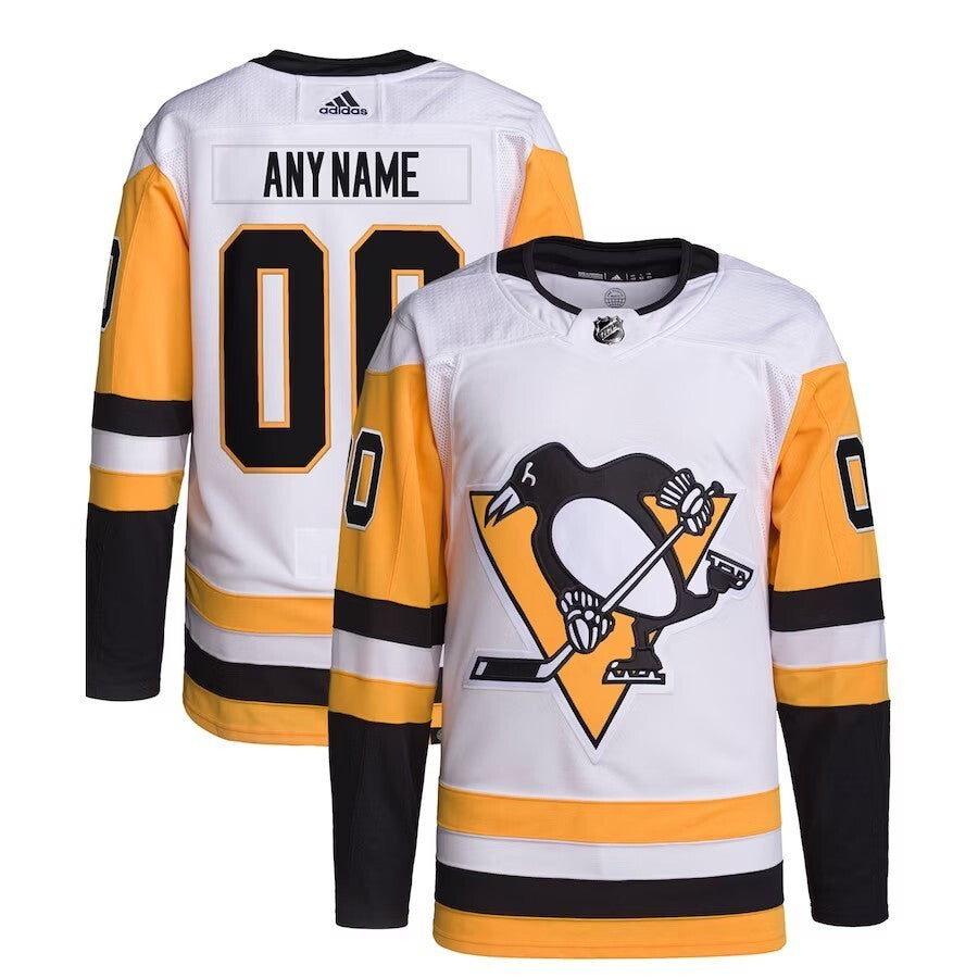 Pittsburgh Penguins adidas Away Custom Primegreen Authentic Pro Jersey – White