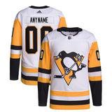 Pittsburgh Penguins adidas Away Custom Primegreen Authentic Pro Jersey – White