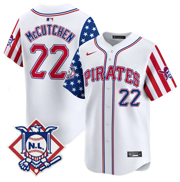 Pittsburgh Pirates #22 Andrew McCutchen White 2024 Fourth of July Vapor Limited