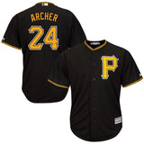 Pittsburgh Pirates #24 Chris Archer Majestic Alternate Official Cool Base Player Jersey – Black