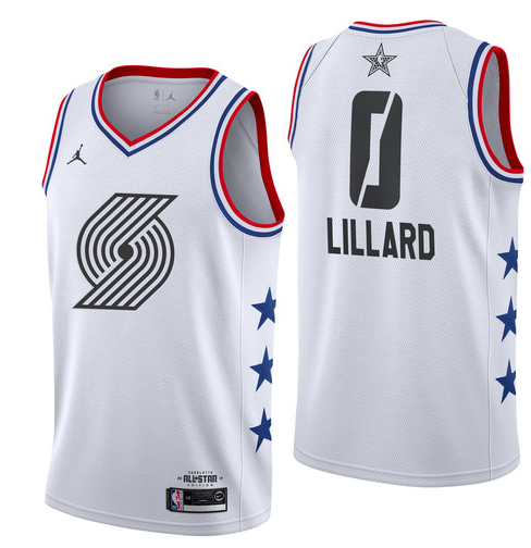 Portland Trail Blazers #0 Damian Lillard 19 All-Star Trail Blazers 0 White