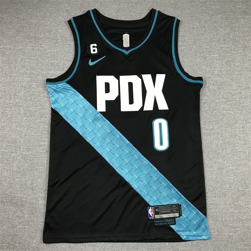 Portland Trail Blazers #0 Damian Lillard 23 Trail Blazers 0 City Edition Style 6