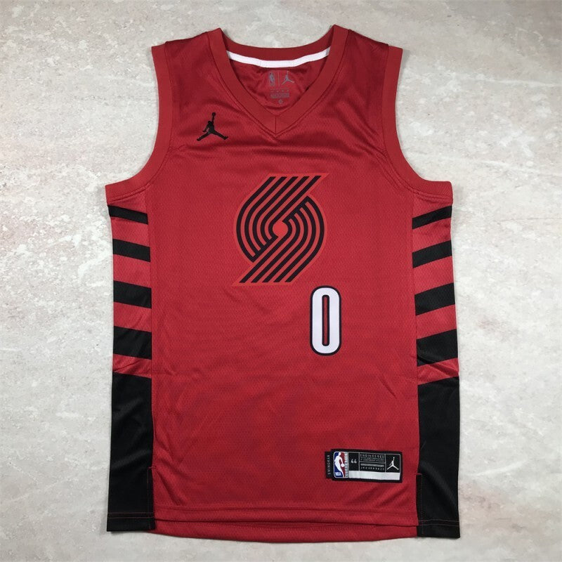 Portland Trail Blazers #0 Damian Lillard Hot Press Trail Blazers 0 Red s-xxl Style 4