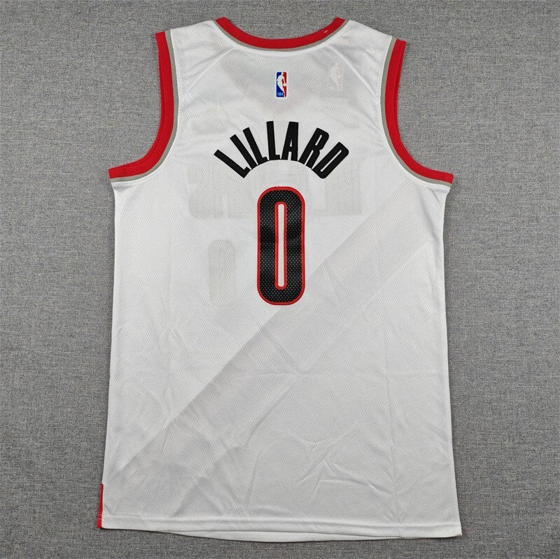 Portland Trail Blazers #0 Damian Lillard Trail Blazers 0 White Style 3