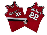 Portland Trail Blazers #22 Clyde Drexler Trail Blazers 22 # Red 83-84 Season Mitchell Retro Jersey