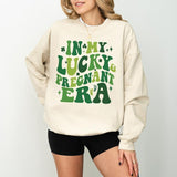 Pregnant St Patricks Day Baby Announcement Sweatshirt, Irish Pregnant Mom Shirt, Lucky Pregnancy Shirt, Baby Shower St Patrick Party Shirt