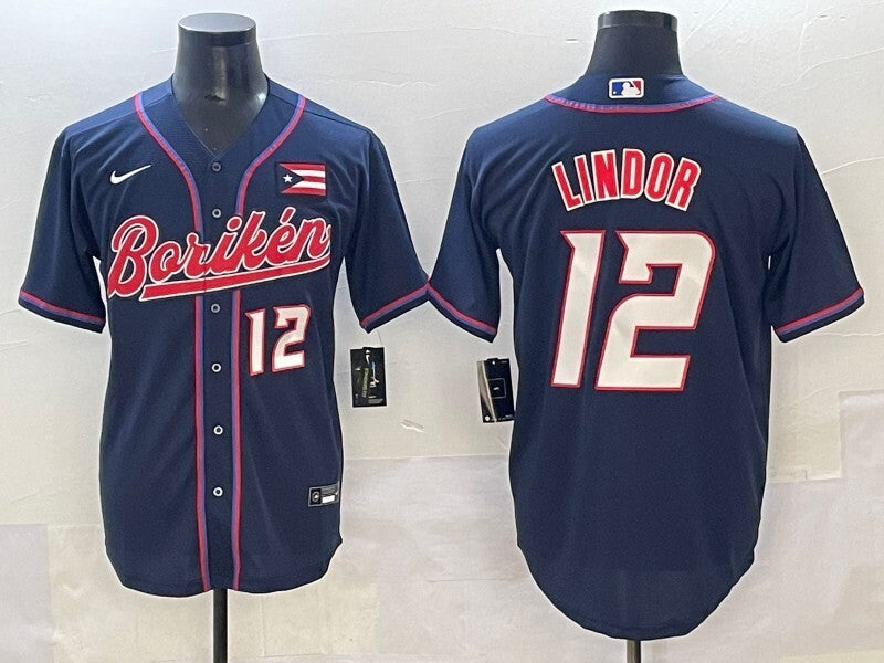 Puerto Rico #12 Francisco Lindor Puerto Rico Collaboration Style 2