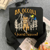 Quest Squad Broccoli Embroidered Sweatshirt, Onyx Storm, Basgiath War College, Dragon Rider, Bookish Gift, Romantasy Fans Book Lover ESH4146