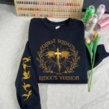 Quest Squad-Ridoc's Version Embroidered Sweatshirt, Onyx Storm Sweatshirt, Basgiath War College, Dragon Rider Shirt, Xaden Riorson