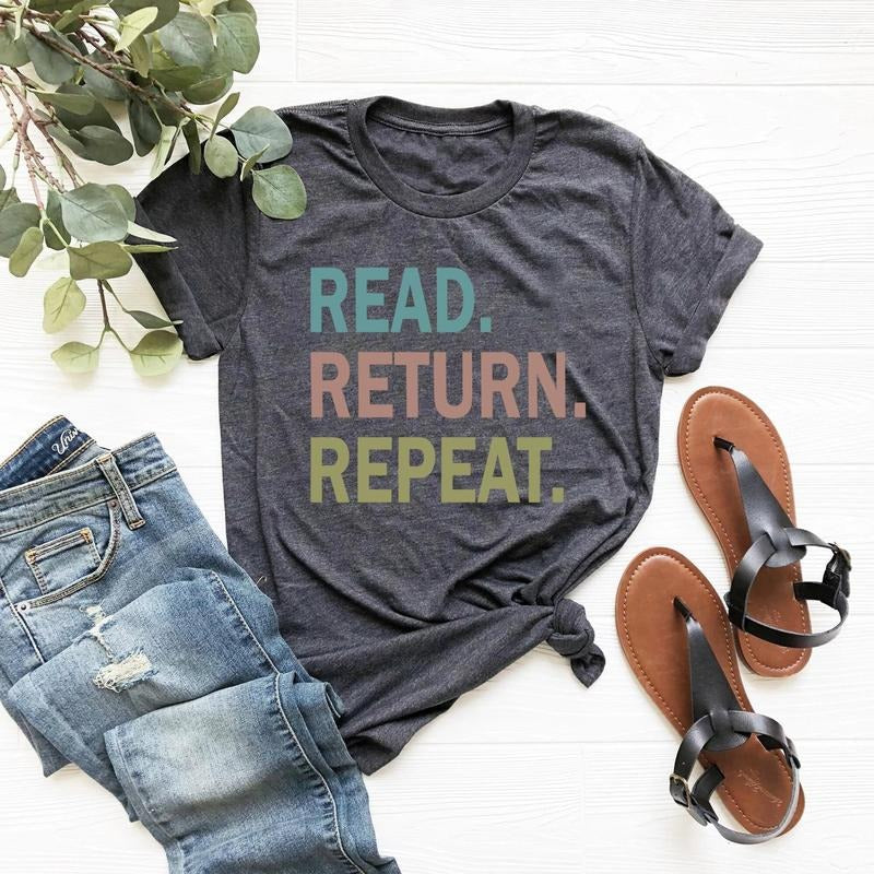Reading Shirt, Read Return Repeat Shirts, Library Shirt, Bookworm Book Lover Gift Tee, Librarian Gift, The Book Was Better, Library T-shirt DZMLJ