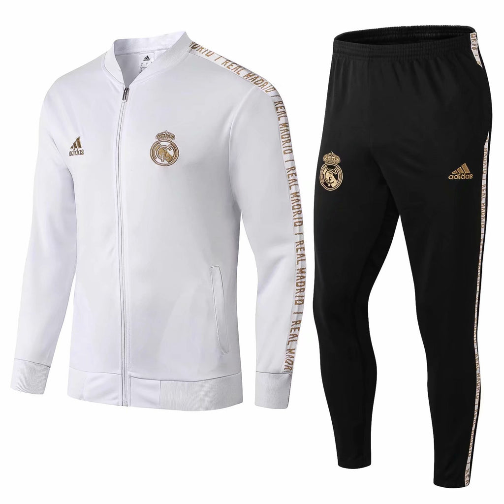 Real Madrid Jacket White with Gold Character Sleeve Suit long-zip 1