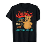 Replica ancient ribs smoked meat and clap hands cheek funny barbecue T-shirt Made in USA