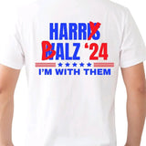 Republican: Harris Walz '24 Tshirt Menswear Cotton T-Shirt Top, Casual Crewneck trump  shirt t shirt funny meme