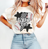 Retro Baseball Bundle T-Shirt, Baseball Mama T-Shirt, Baseball T-Shirt, Baseball Coquette T-Shirt, Game Day Baseball Bow T-Shirt, Checkered Baseball T-Shirt
