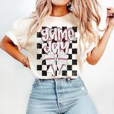 Retro Baseball Coquette T-Shirt, Game Day Baseball T-Shirt, Preppy Baseball T-Shirt, Baseball Mama T-Shirt, Baseball Mom T-Shirt, Checkered Baseball Bow T-Shirt